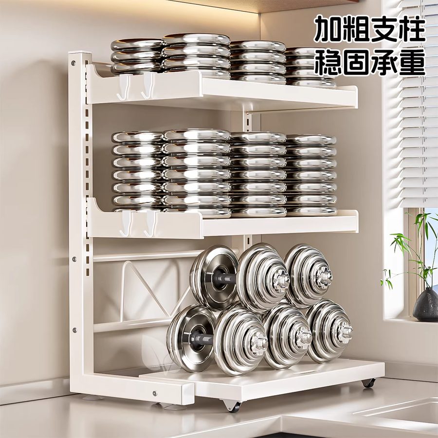 安璟·加厚微波炉置物架 三层可抽拉 细节 2